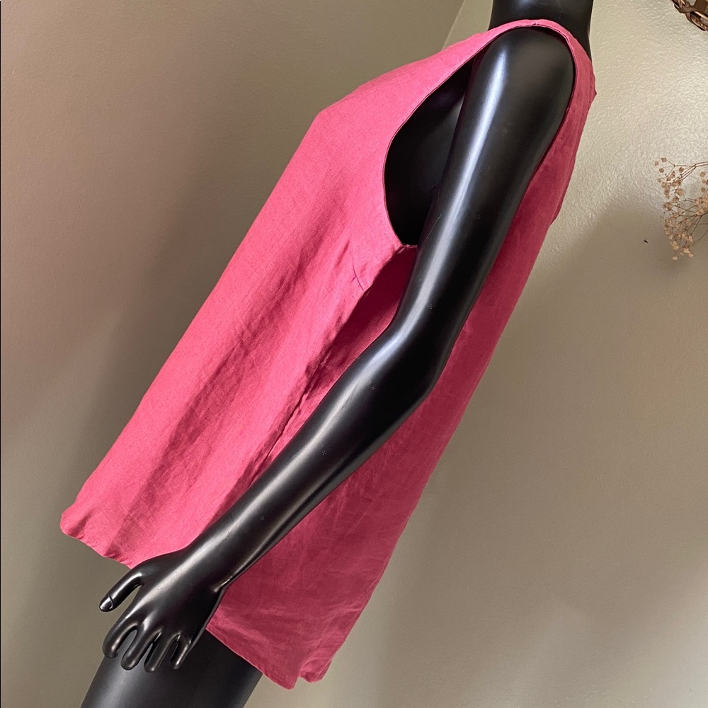 Harve Benard Pure Linen Blush Red Sleeveless Tank Top NWTs - Picture 5 of 10